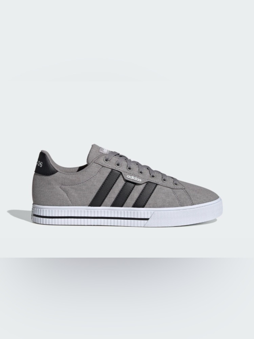 adidas Daily 3.0 Grey Canvas Sneakers with Black Stripes shoes size 12